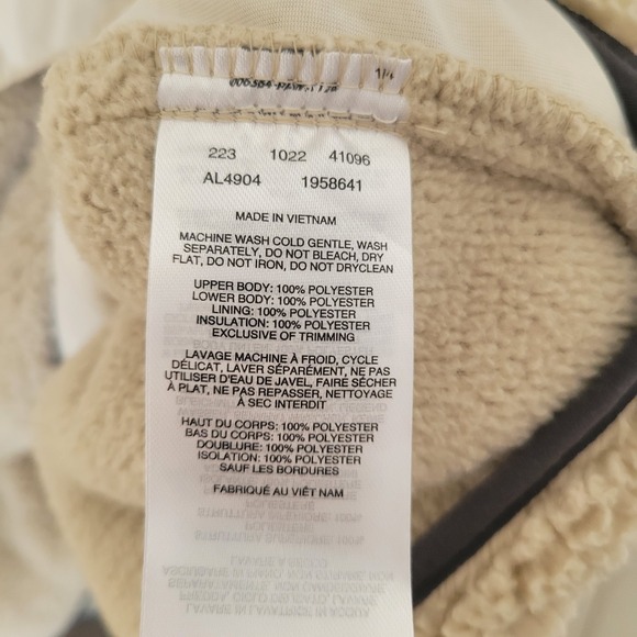 Columbia Women's Cream Tan Fleece Quilted Pullover Hoodie Sherpa Cozy Size XXL - Picture 7 of 11